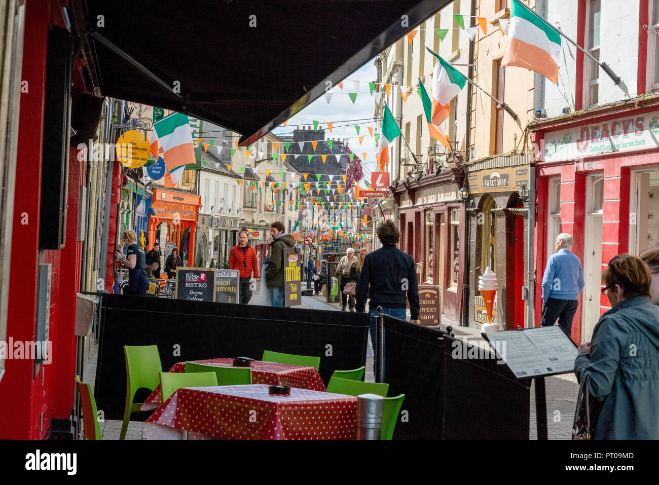 Galway City, Ireland, Business shop fronts. Stock Photo
