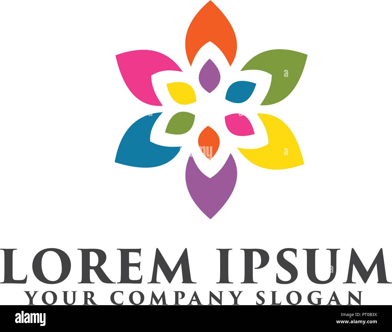 Natural leaf colorful Logo design concept template Stock Vector Image \u0026 Art  - Alamy, image size:1300x1101