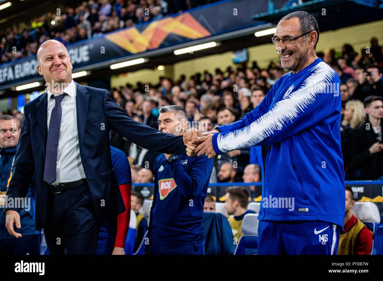 Chelsea FC at Europa League match vs Viedoton FC Stock Photo