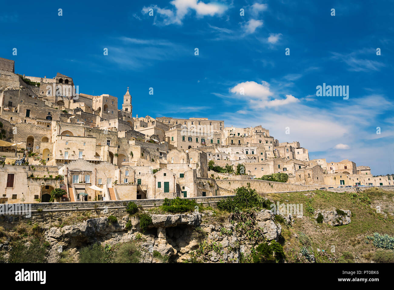 Panorama of the old city (Colle della Civita) of Matera, European Capital of Culture 2019 Stock Photo