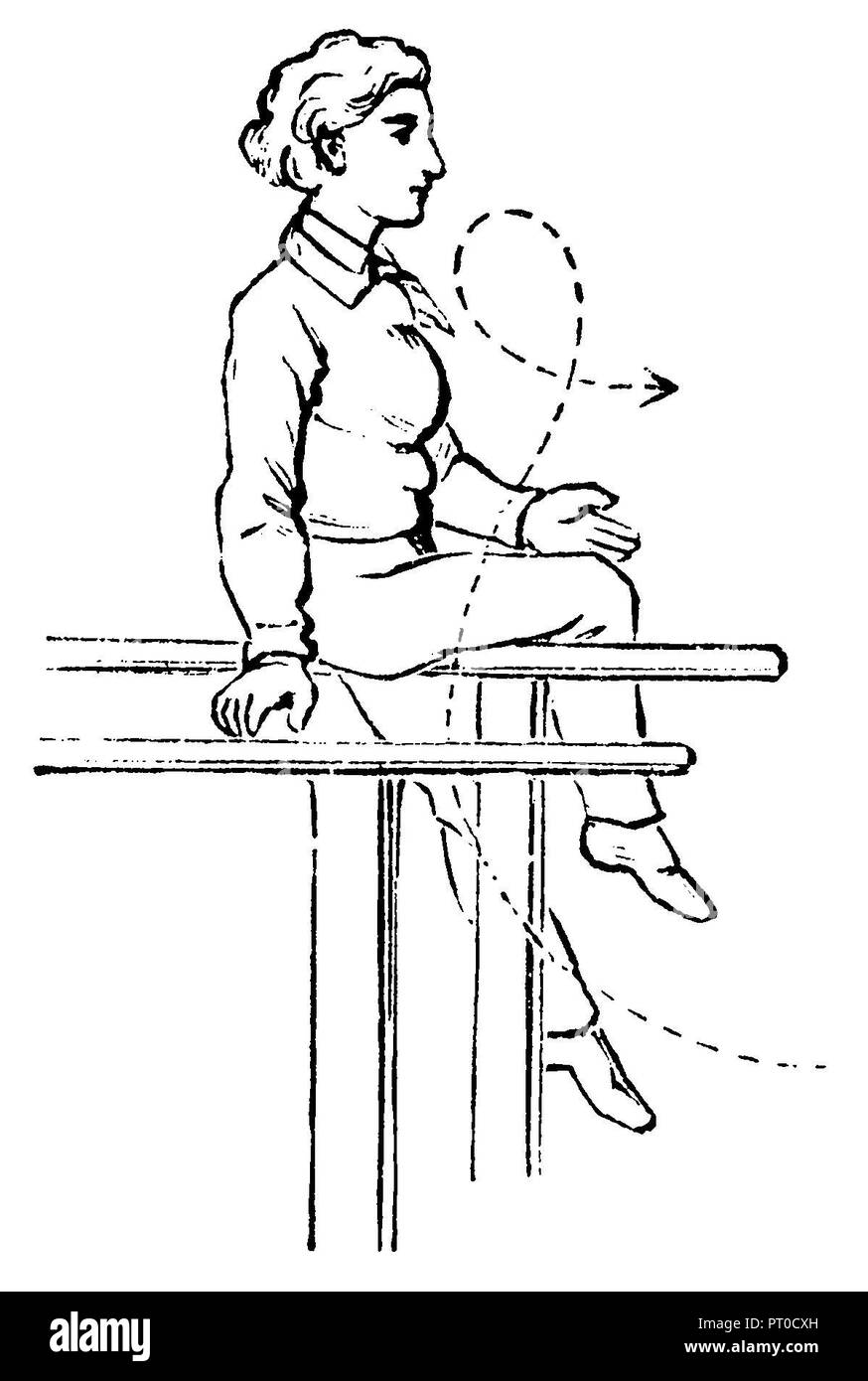 Gymnastics, Bar exercises Outer cross seat, 1890 Stock Photo Alamy