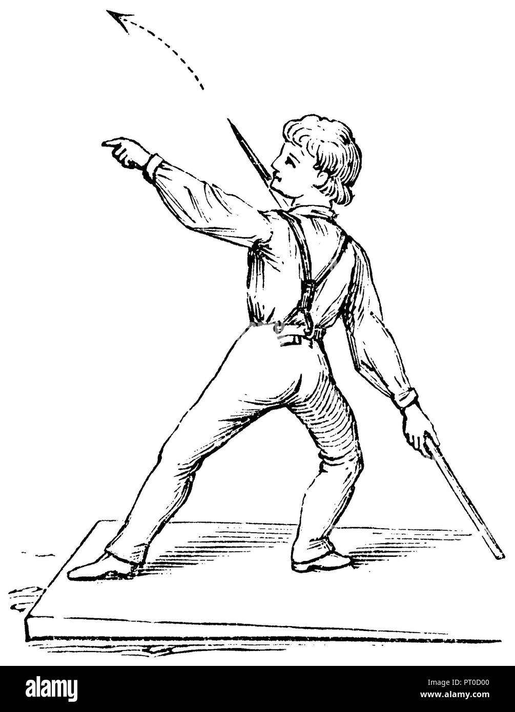 Gymnastics, Throwing Bow throw, 1890 Stock Photo Alamy