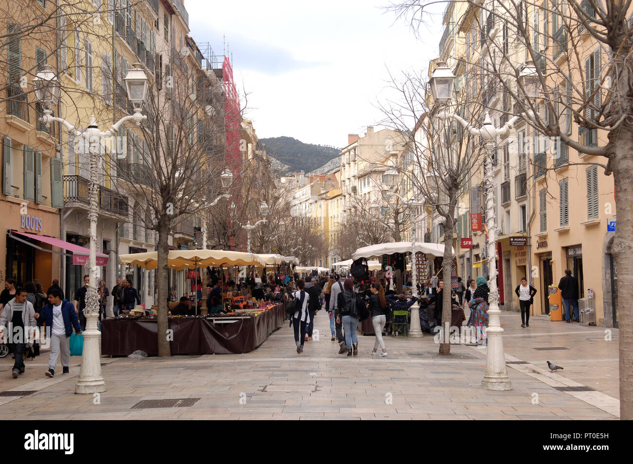 Cours Lafayette shopping street in the center of Toulon, French Riviera