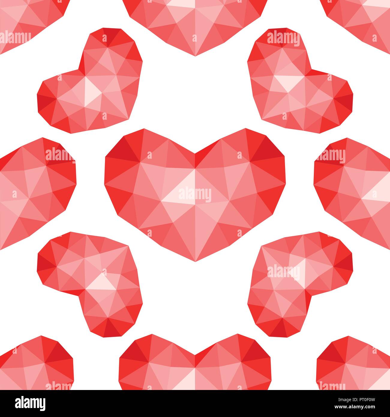 Vector seamless pattern. Abstrakt repeating texture with chaotic hearts. Stylish hipster texture. Stock Vector