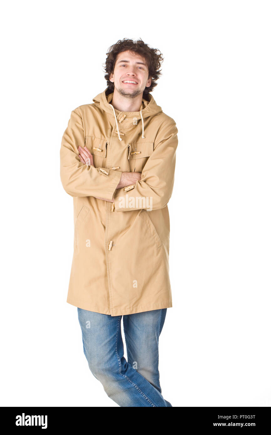 Joyful guy crossing his hands Stock Photo