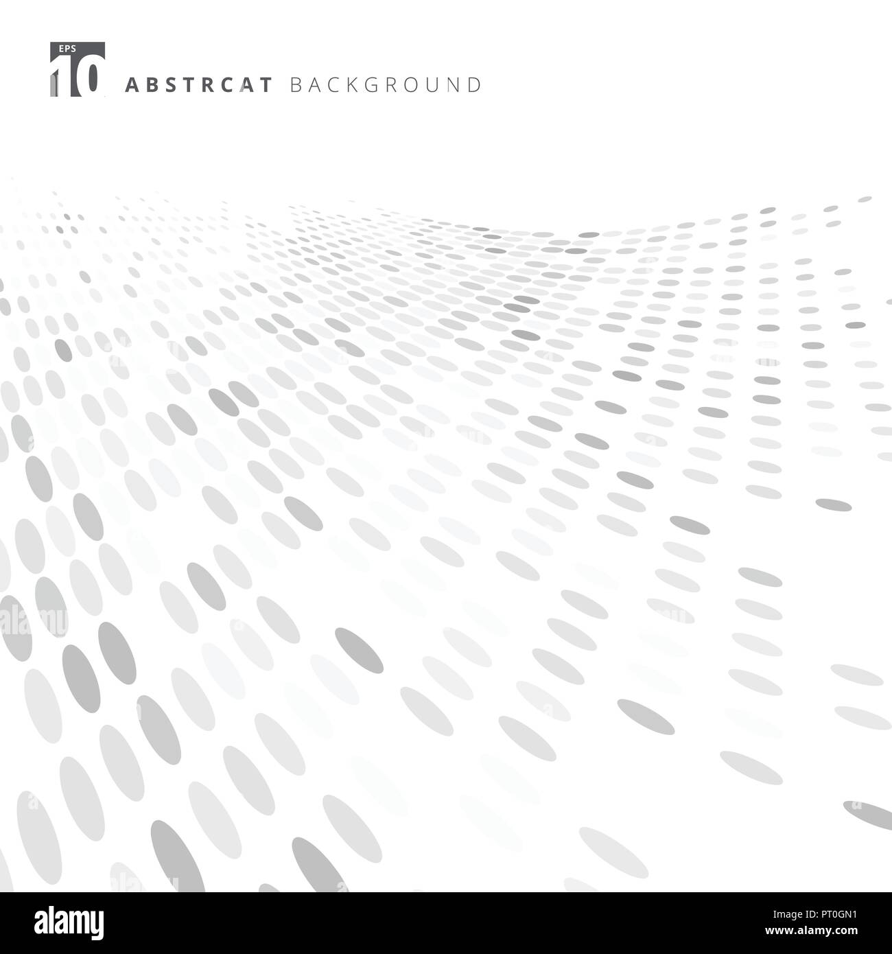 Abstract dots pattern halftone white and gray perspective background texture. vector illustration Stock Vector