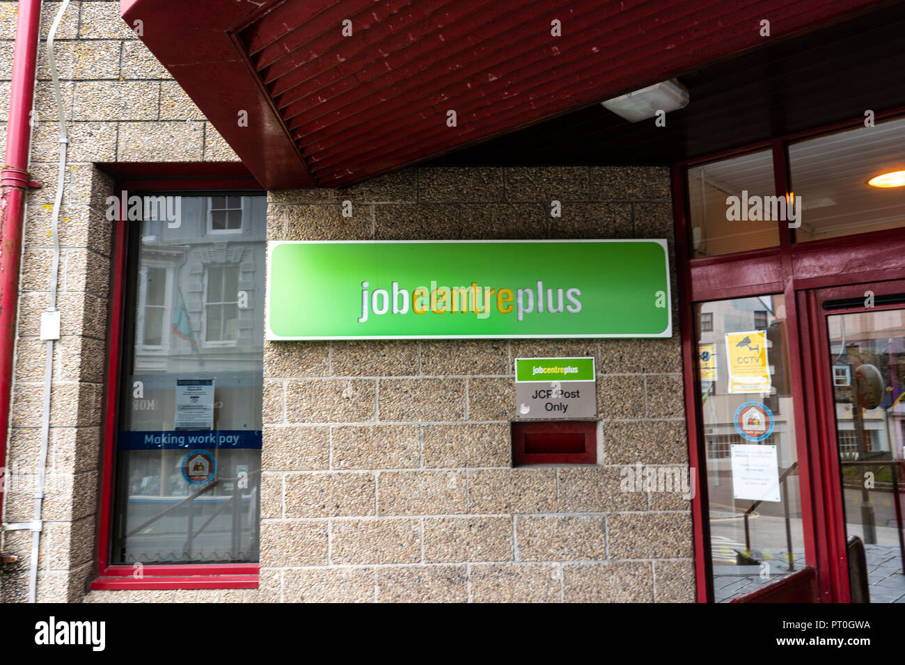 Job centre plus in the highstreet of Penzance, Cornwall England Stock
