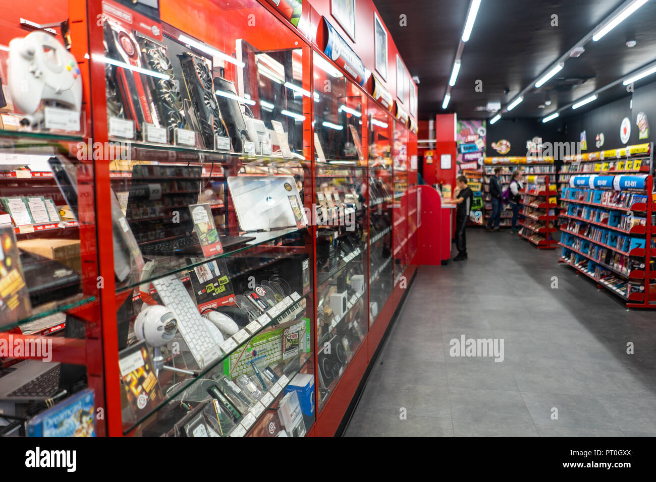 Shopping inside the CEX store on the high street of penzance, Cornwall ...