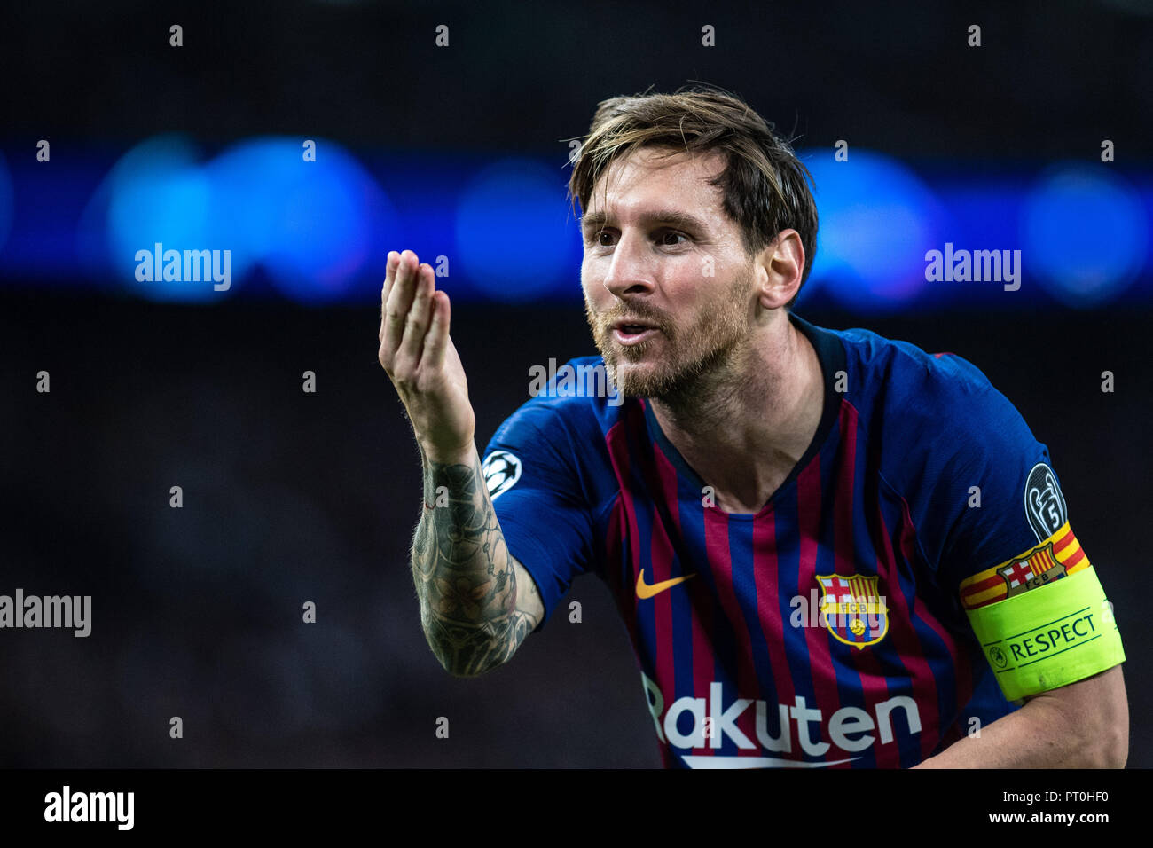 FC Barcelona with Lionel Messi at Wembley stadium during the match 