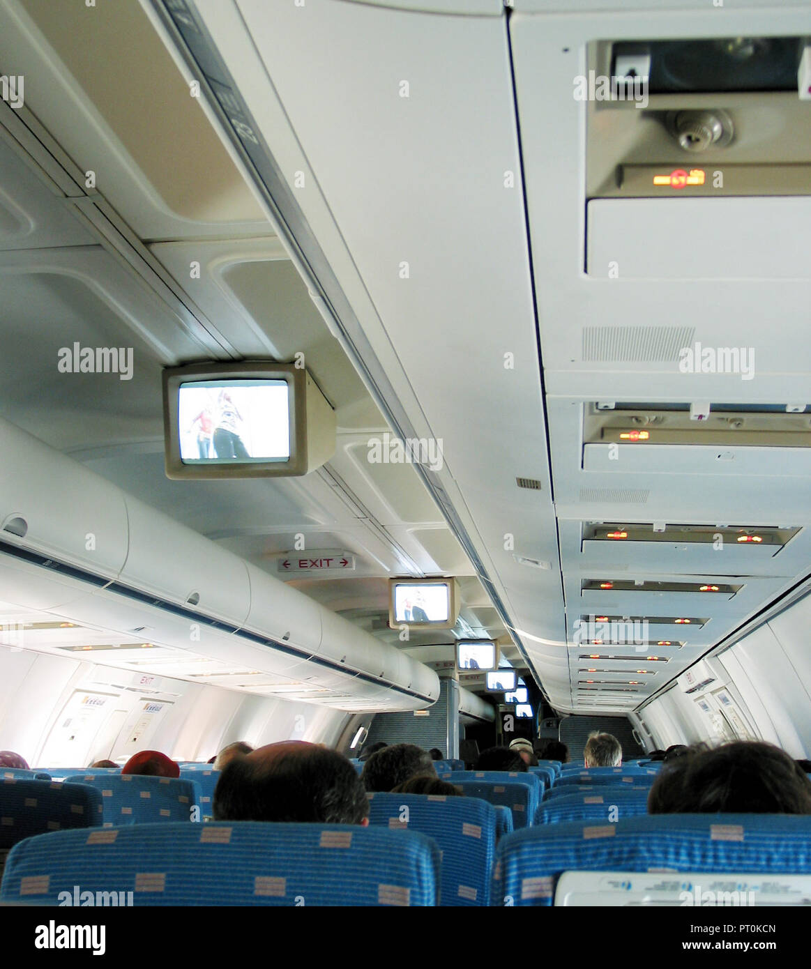 airplane, passenger compartment Stock Photo Alamy