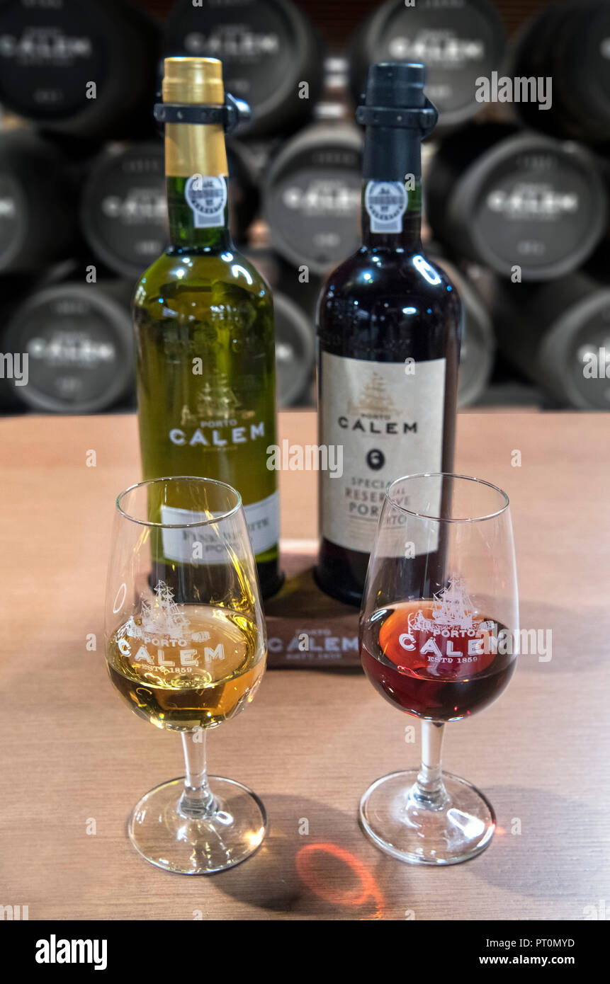 Port wine tasting on a a tour of the Porto Calem Wine Lodge, Vila Nova de  Gaia, Porto, Portugal Stock Photo - Alamy