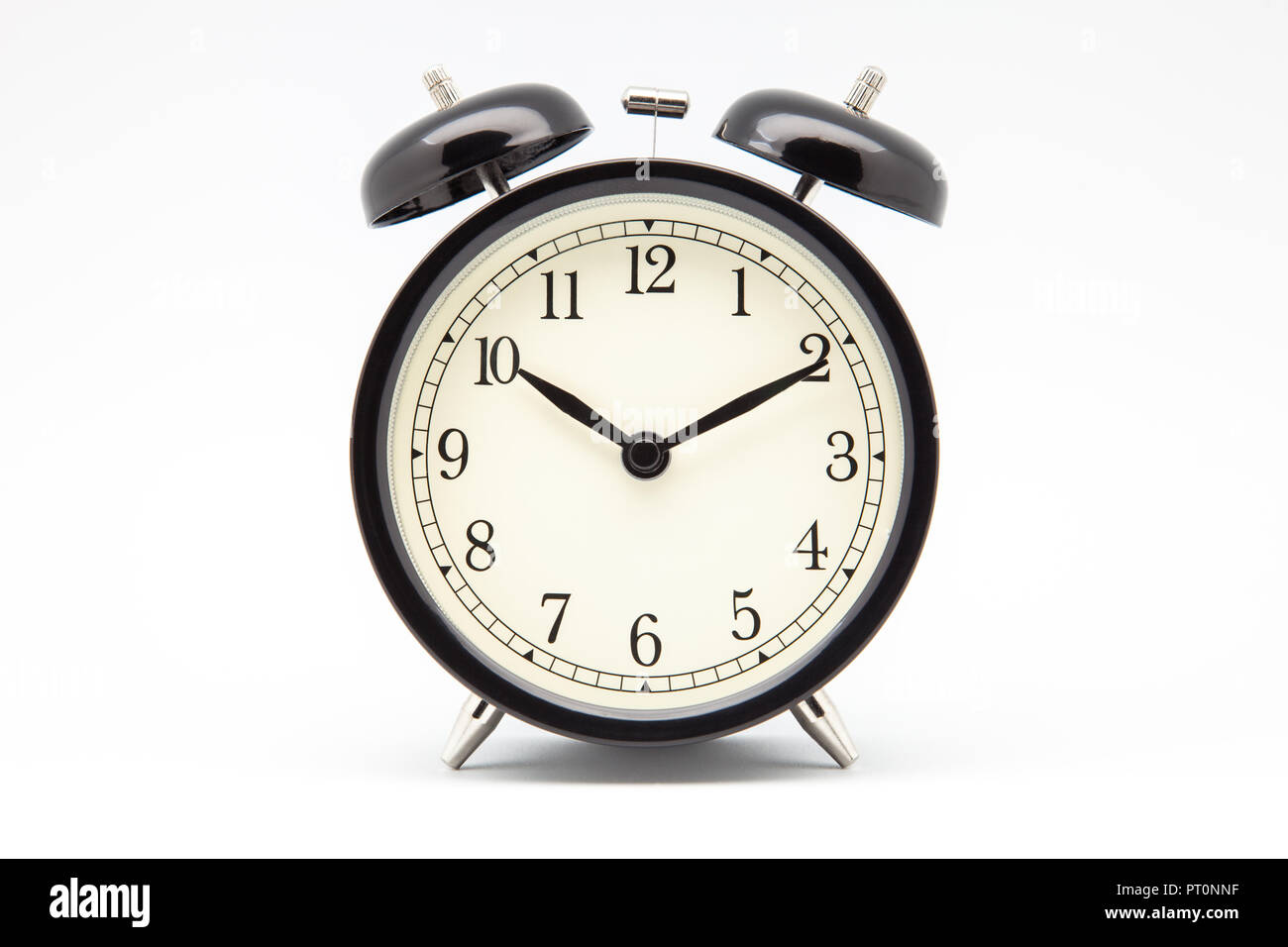 Classic alarm clock with white background Stock Photo - Alamy