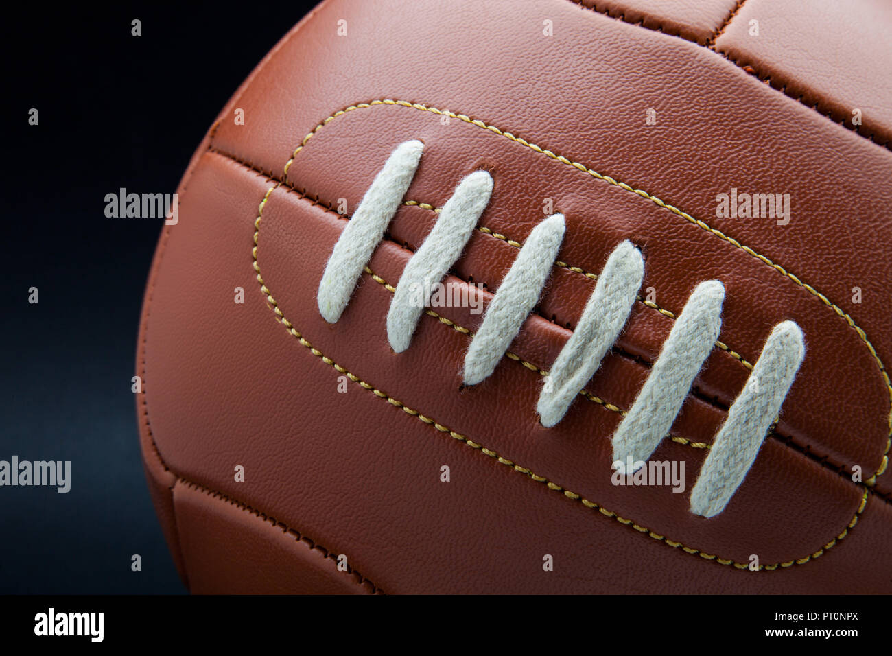 soccer ball made of leather Stock Photo Alamy
