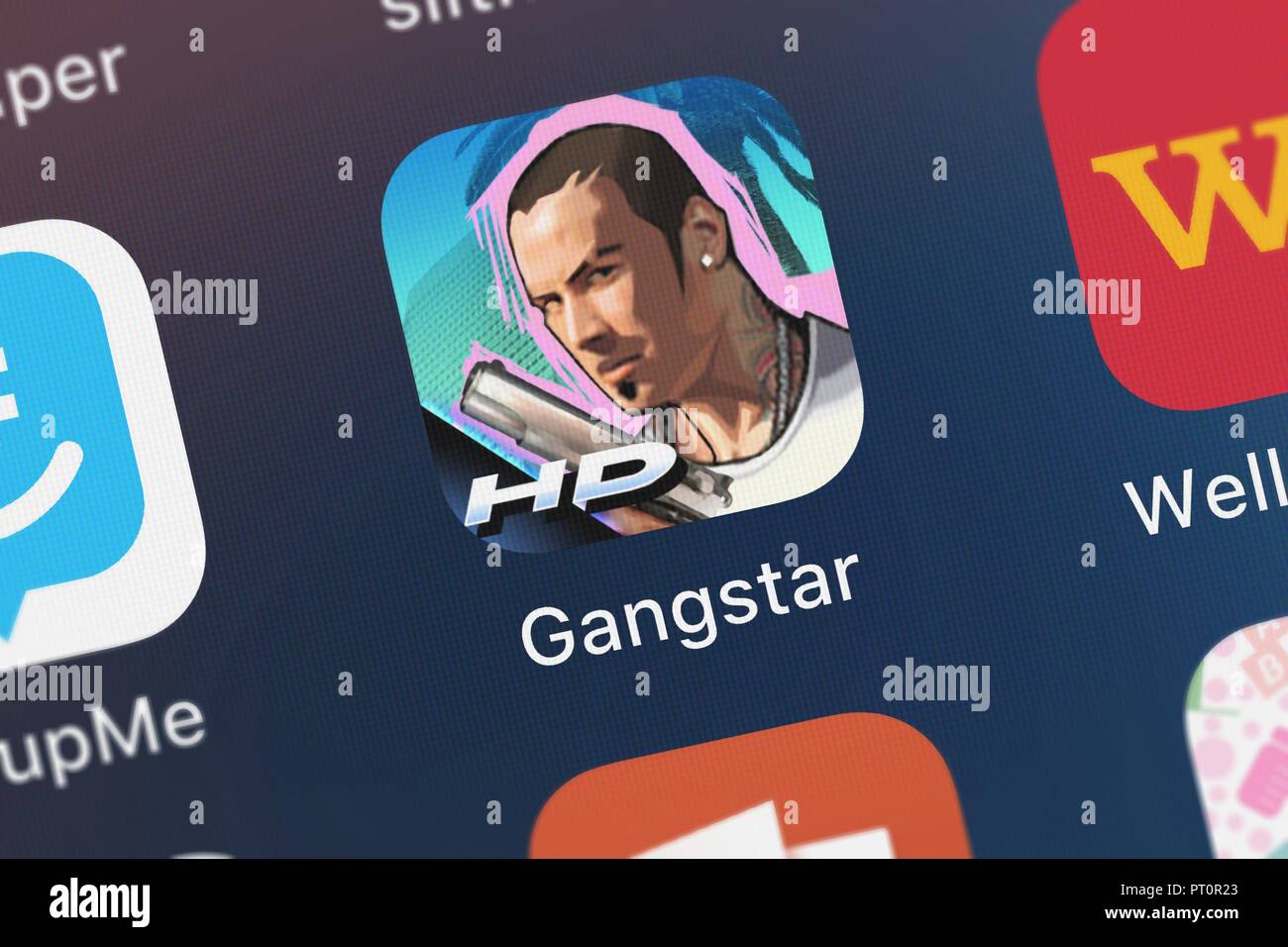 London, United Kingdom - October 05, 2018: Gangstar: West Coast mobile app from Gameloft on an iPhone Stock Photo - Alamy