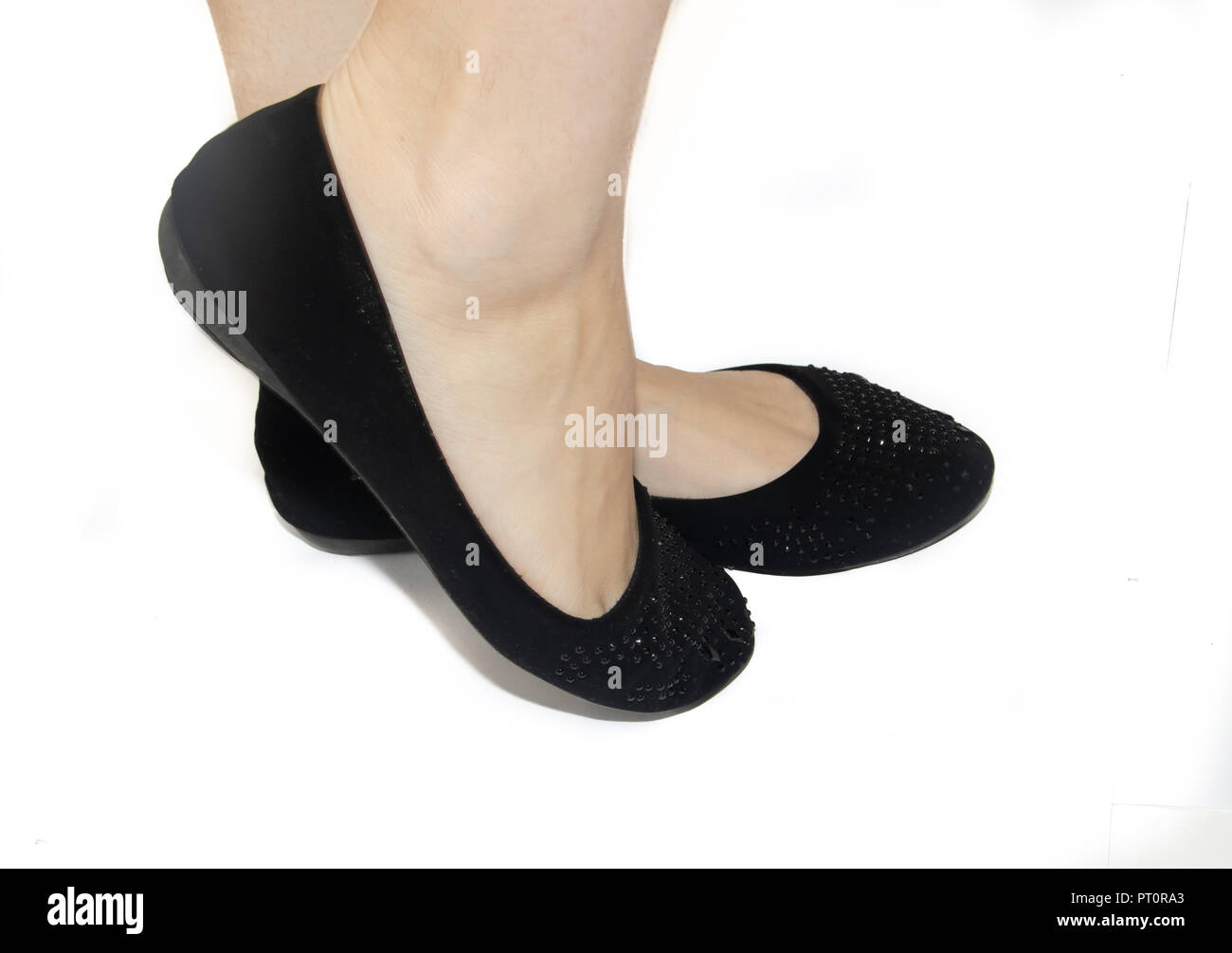black ballet slipper shoes