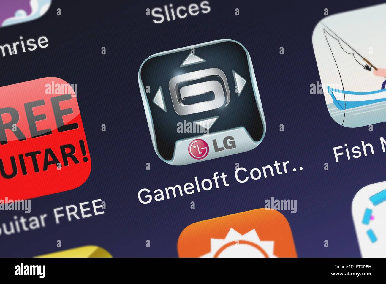 London, United Kingdom - October 05, 2018: Close-up shot of the Gameloft  Controller for LG TV application icon from Gameloft on an iPhone Stock  Photo - Alamy