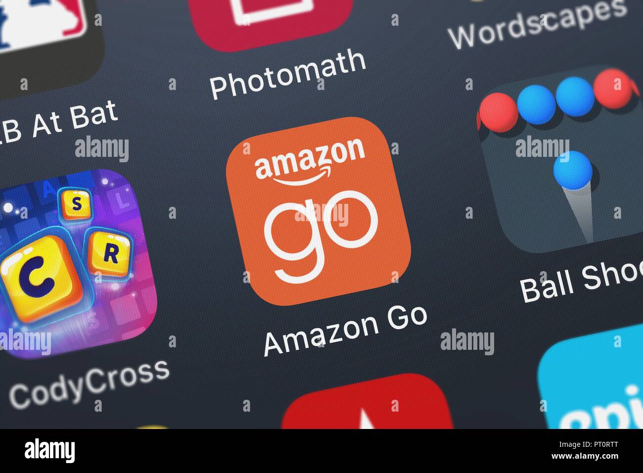 London, United Kingdom - October 05, 2018: Screenshot of the mobile app Amazon Go from AMZN Mobile LLC. Stock Photo