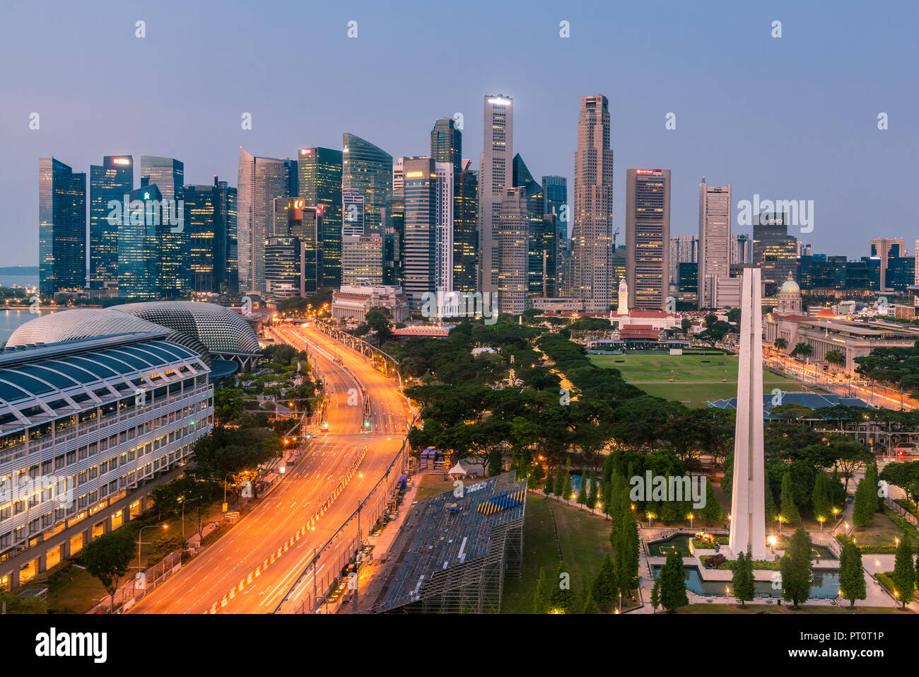 Financial district skyline, Singapore Stock Photo
