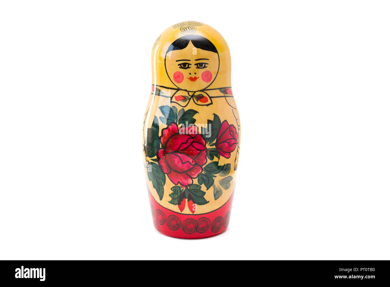 Russian nesting doll, matryoshka isolated on the white background Stock Photo