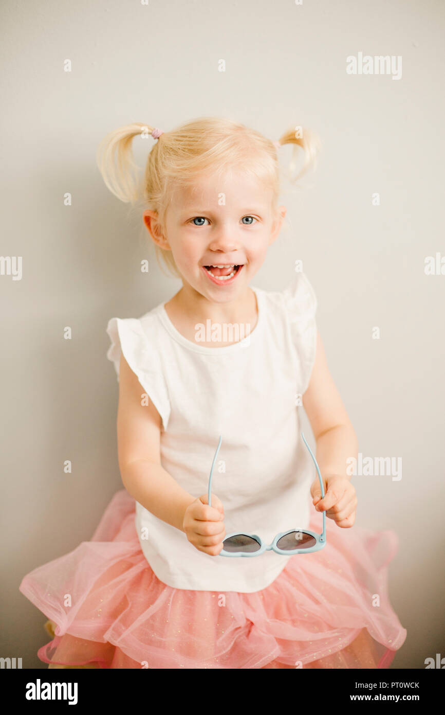Portrait of blond little girl Stock Photo