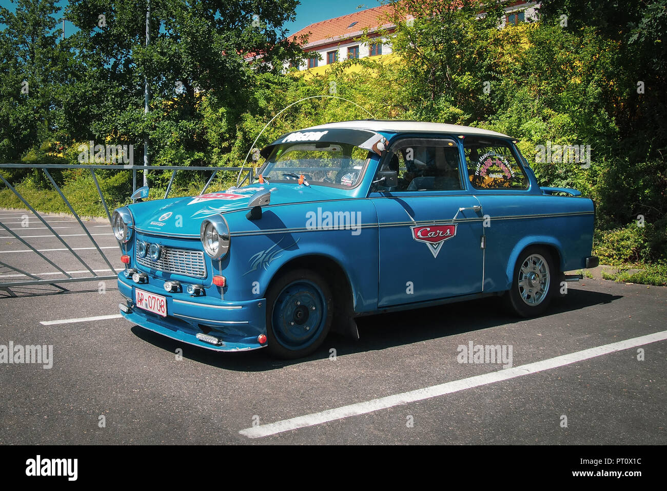 DRESDEN, GERMANY-JULY 7, 2016: Trabant 601 limousine at the city streets. Stock Photo