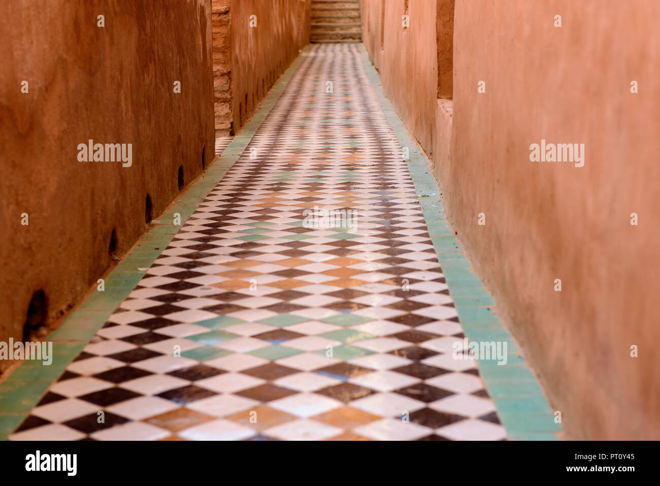 Badi Palace is a ruined palace located in Marrakesh, Morocco Stock Photo