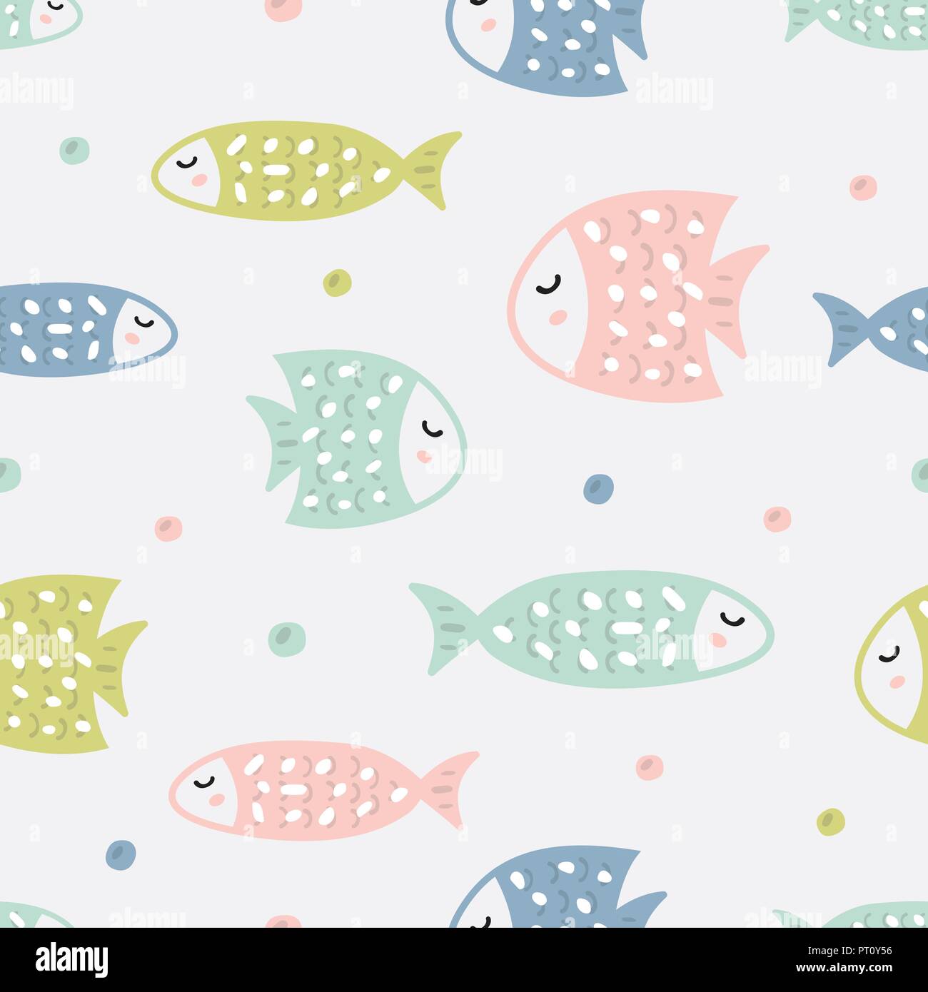 Childish seamless pattern with fish. Creative texture for fabric. Stock Vector