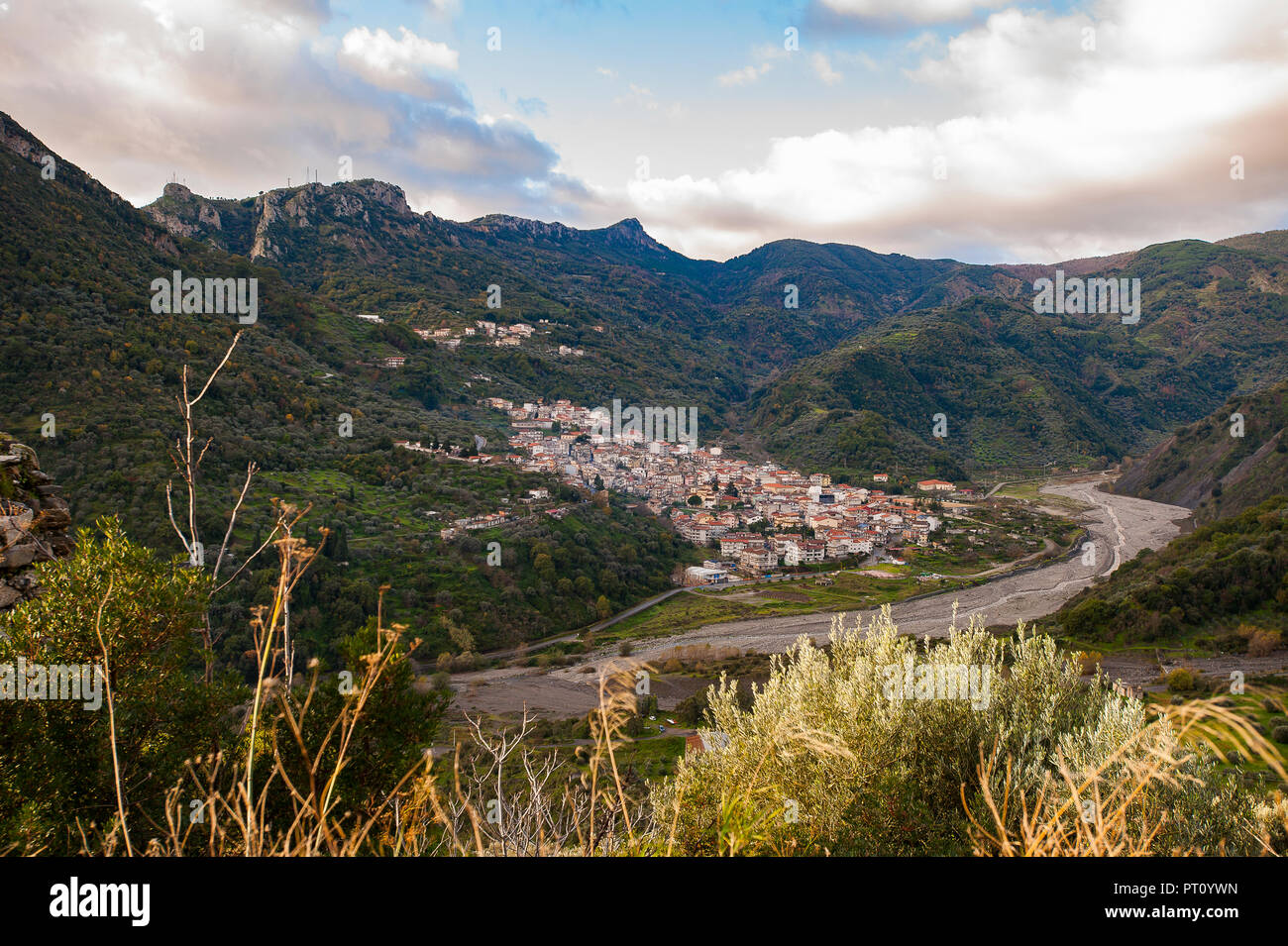 Italy Calabria Bivongi The Village Stock Photo Alamy