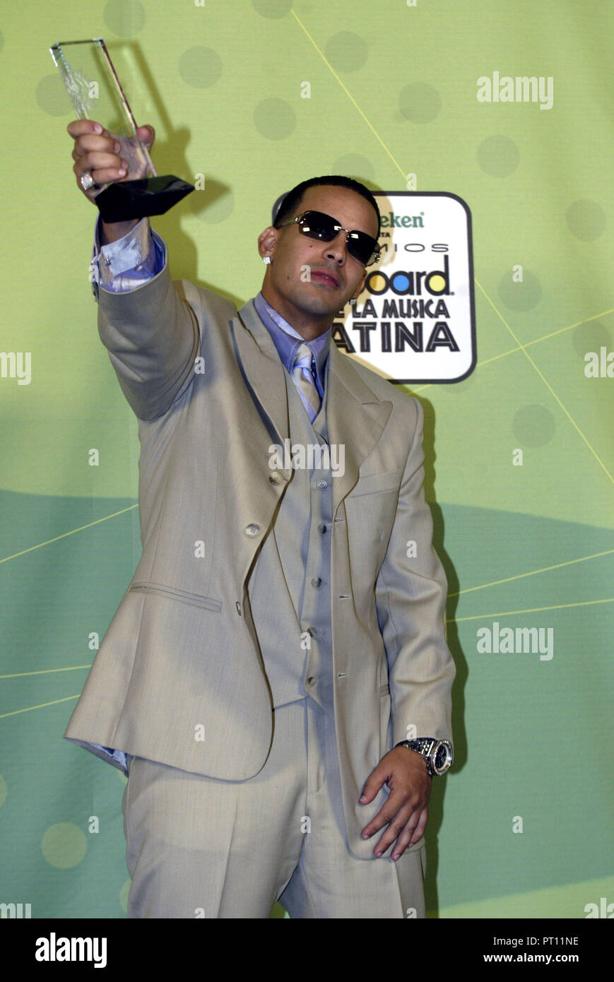 Daddy Yankee appears backstage at the 2005 Latin Billboard Awards , at the  Miami Arena, in Miami, Florida, on April 28, 2004 Stock Photo - Alamy