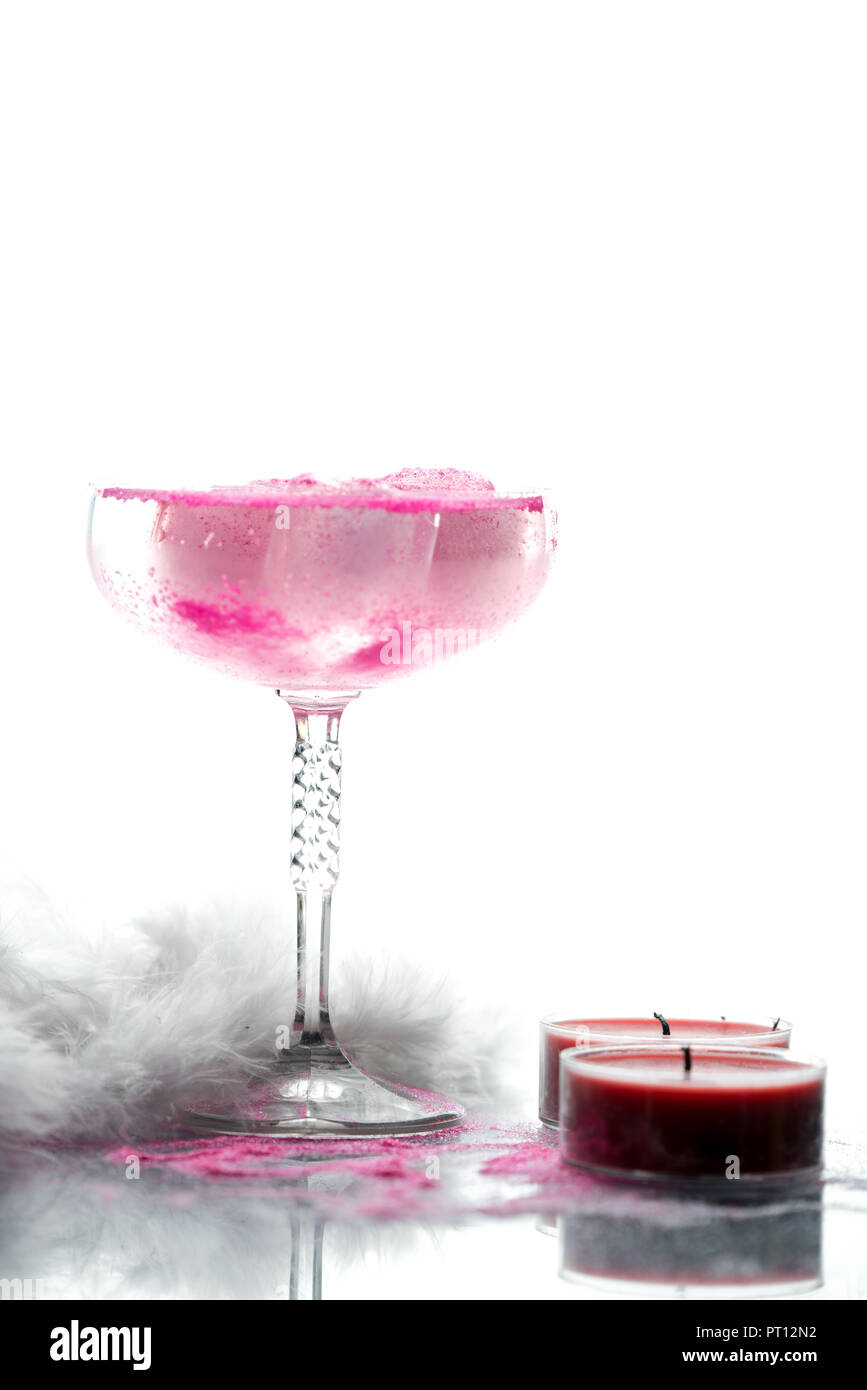 Pink glitter transparent background hi-res stock photography and images