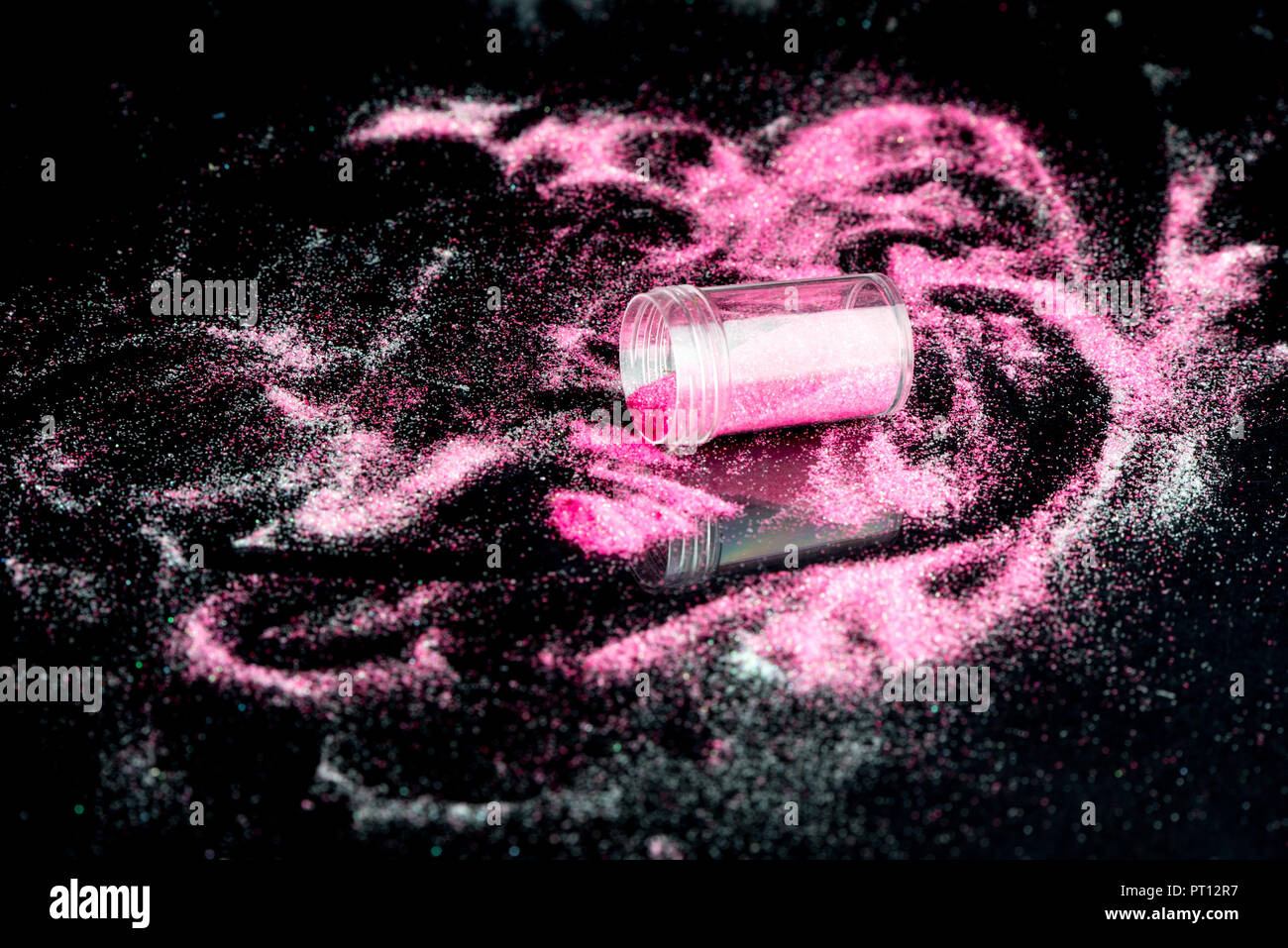 abstract black background with pink glitter Stock Photo Alamy