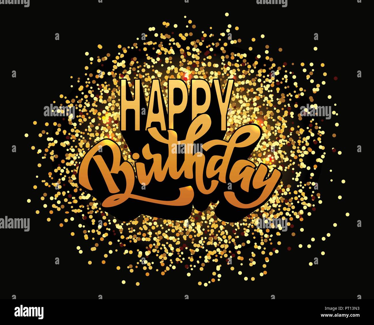 Happy birthday hand lettering text, vector greating card type design ...