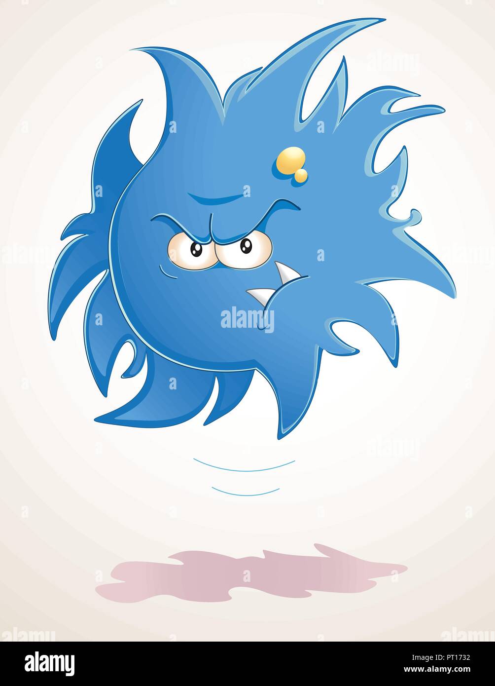 Hovering hairy monster Stock Vector