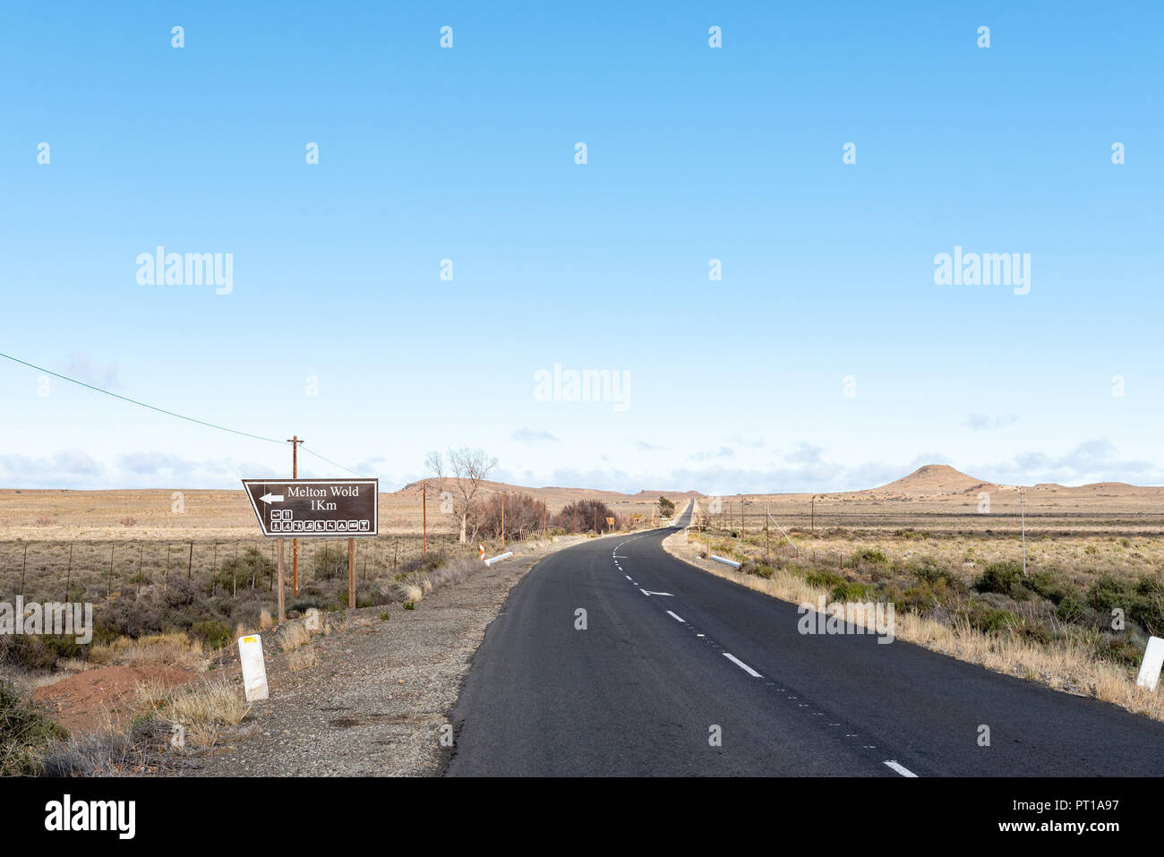 VICTORIA WEST, SOUTH AFRICA, AUGUST 7, 2018 Landscape on road R63