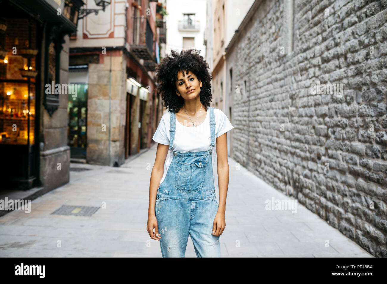 girls black dungaree