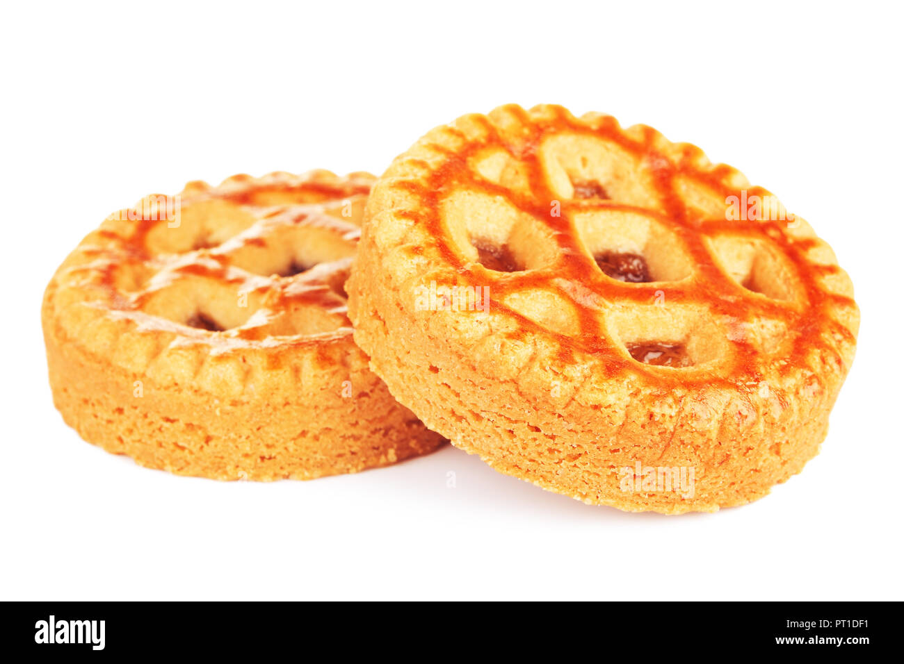 soft cookies with apple paste, isolated on white Stock Photo