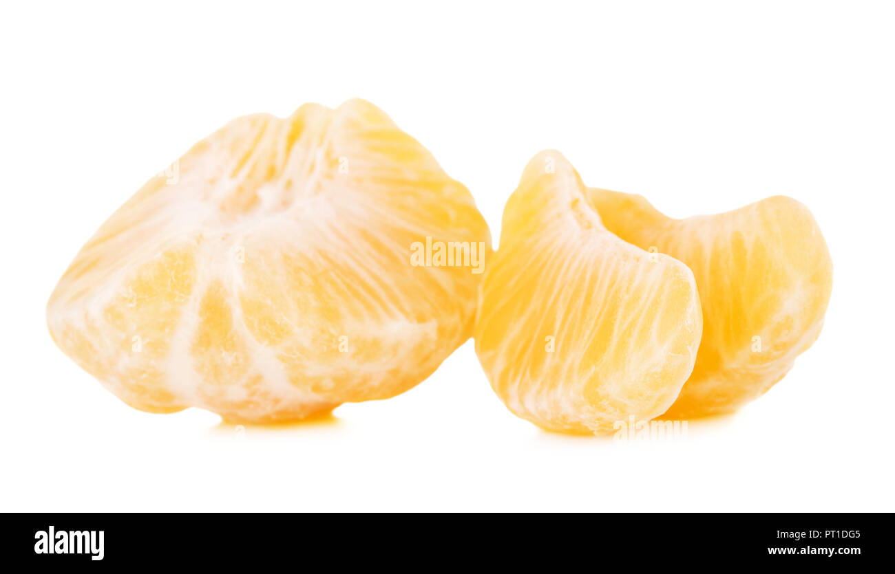 slices of mandarin, isolated on white background Stock Photo