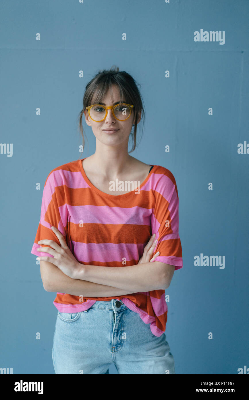 Young woman wearing glasses, portrait Stock Photo