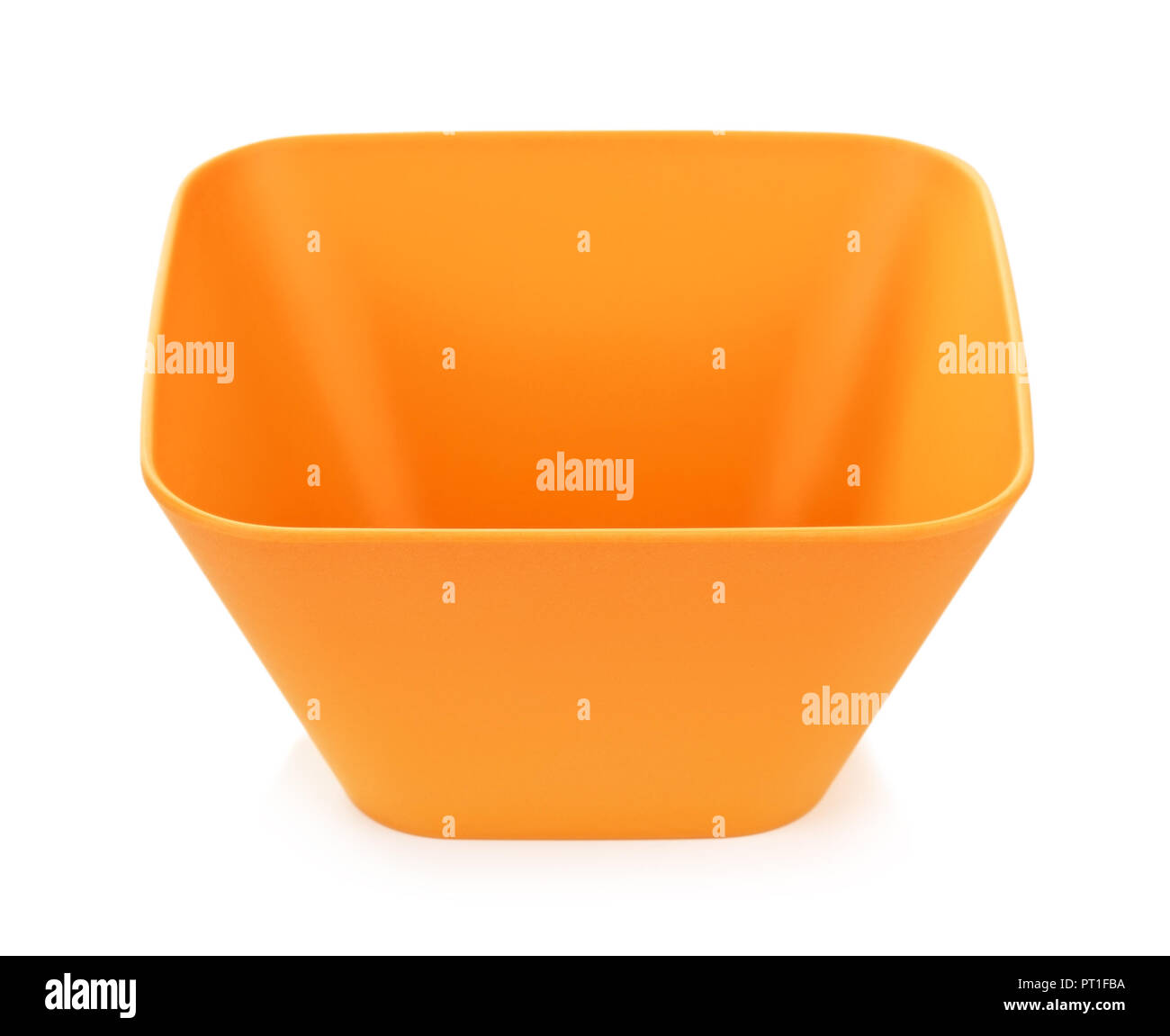 orange bamboo bowl, isolated on white background Stock Photo