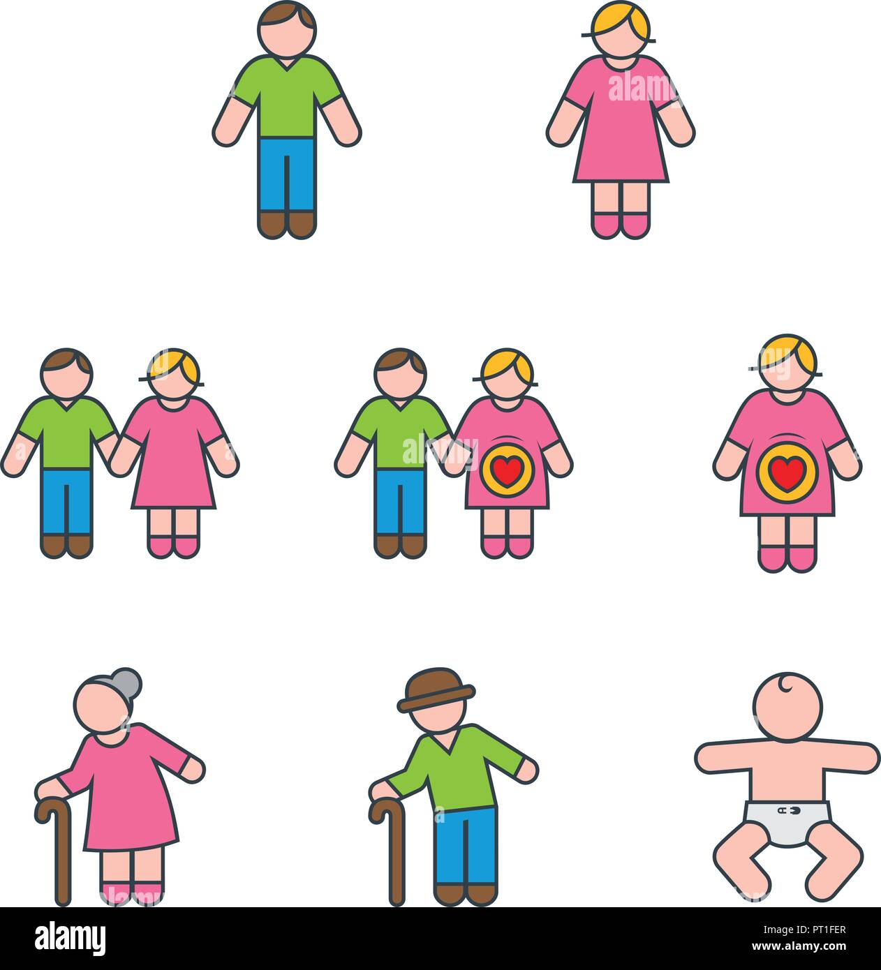 Maternal grandparent Stock Vector Images - Alamy