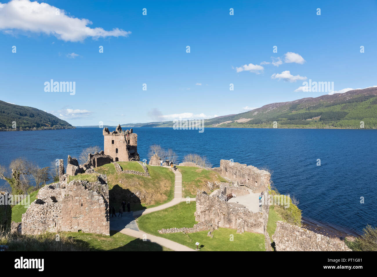 UK, Scotland, Loch Ness, Drumnadrochit, Urquhart Castle Stock Photo