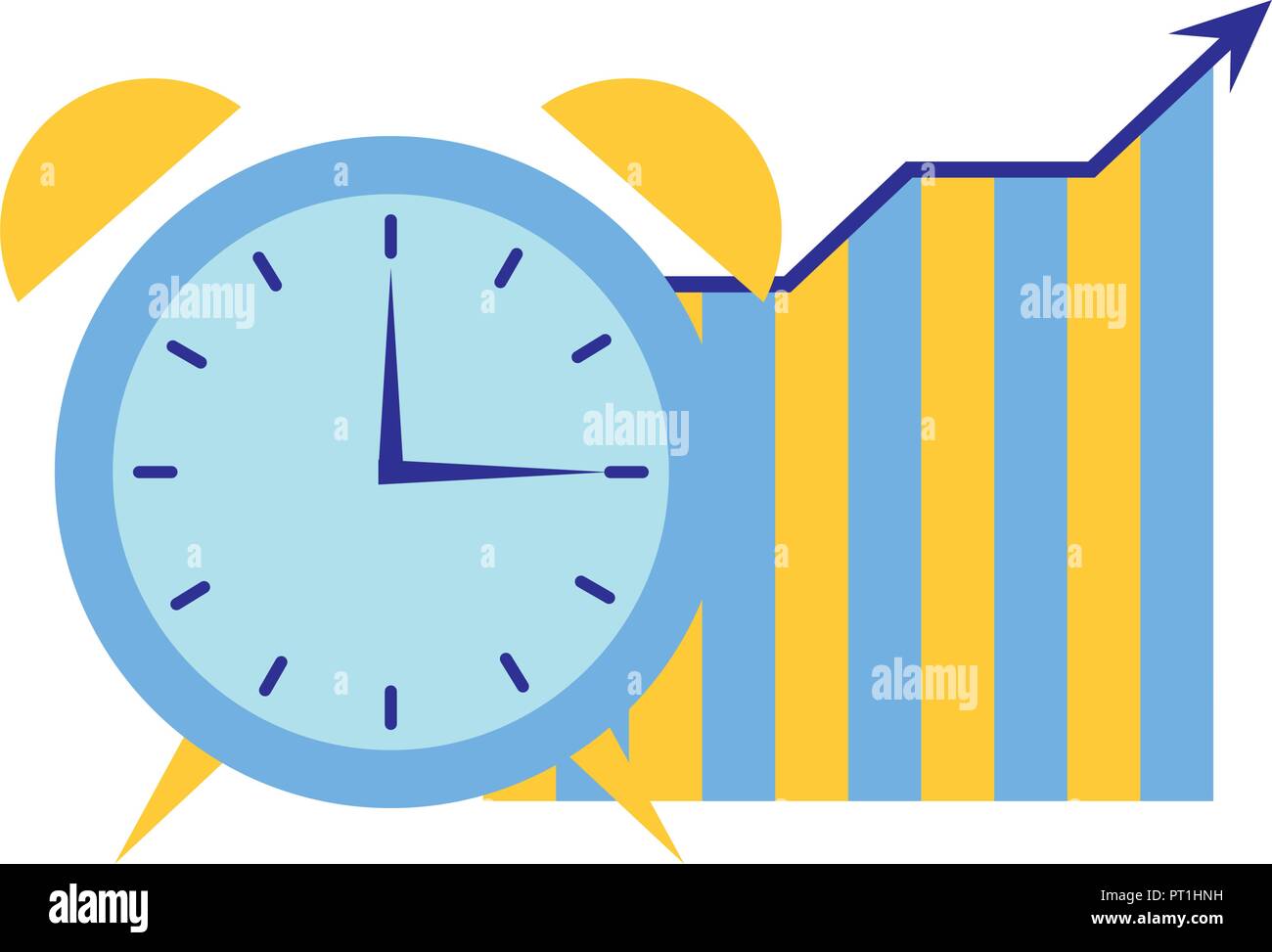 business statistics chart and clock alarm Stock Vector Image & Art Alamy