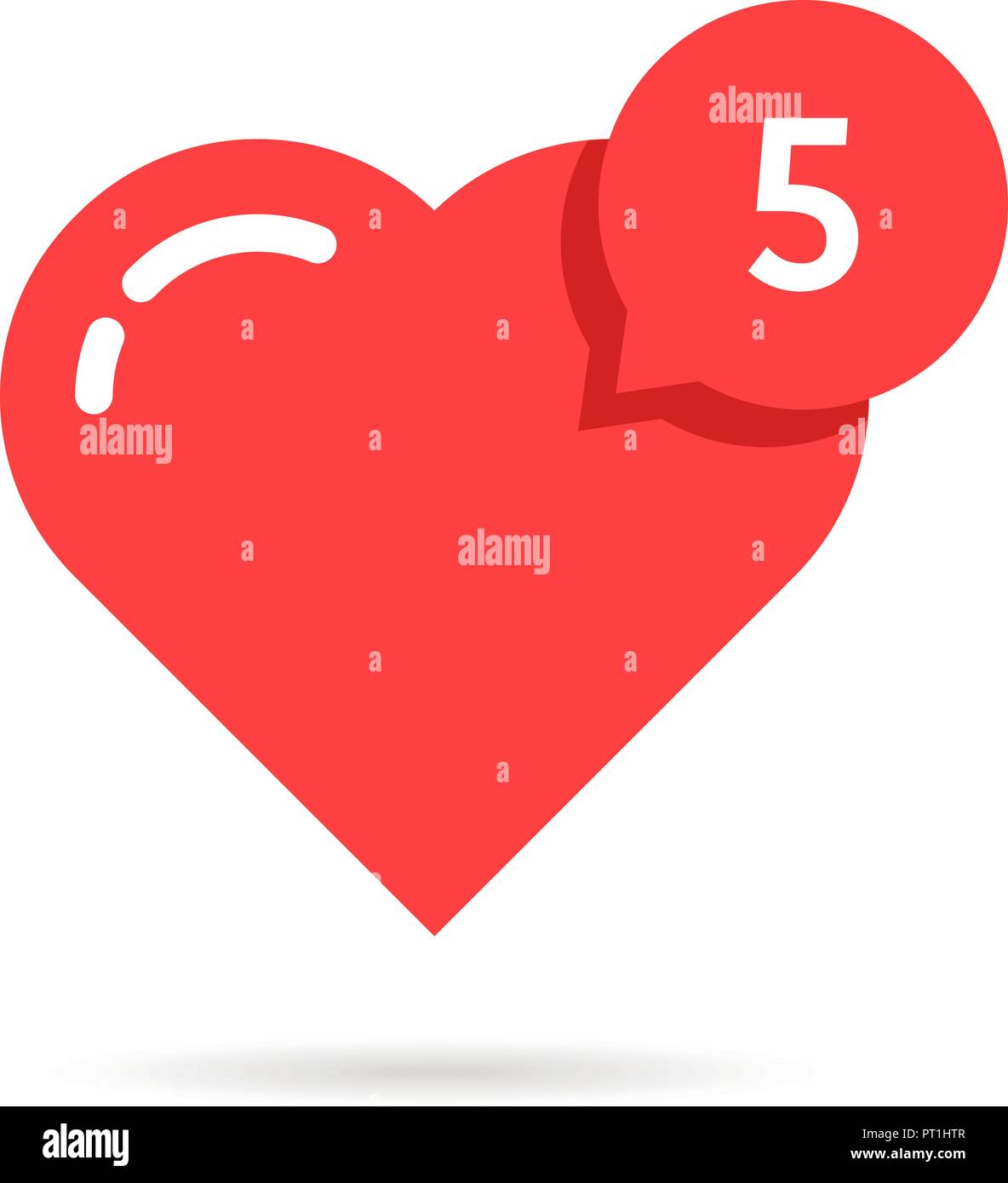 red heart like simple notification Stock Vector Image & Art Alamy
