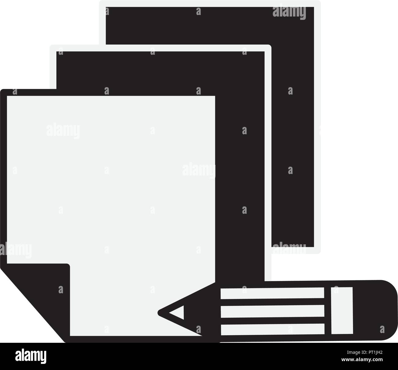 graphic design sheets paper and pencil tools Stock Vector Image & Art ...