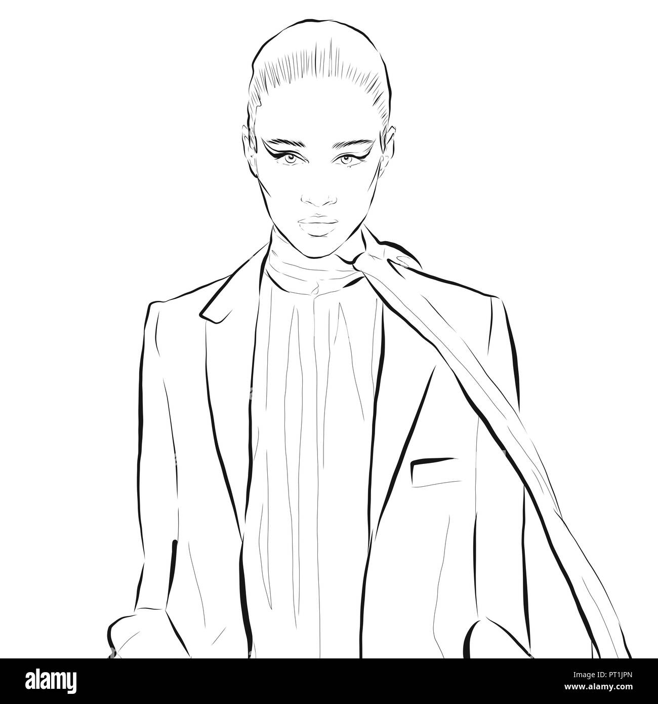 Black model runway Black and White Stock Photos & Images - Alamy