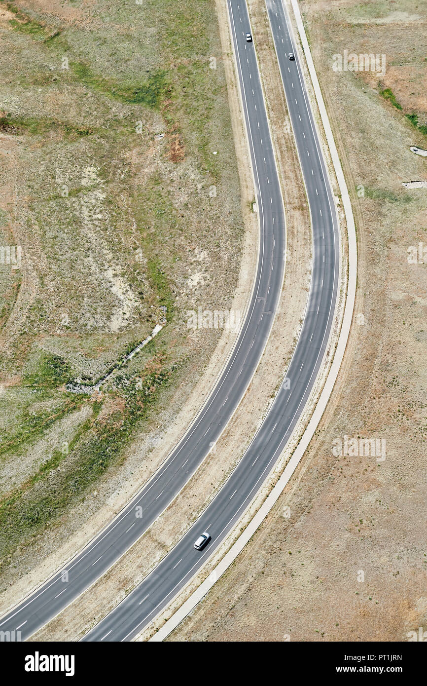 USA, Aerial photograph of the Northwest Parkway in the Greater Denver, Colorado region Stock Photo