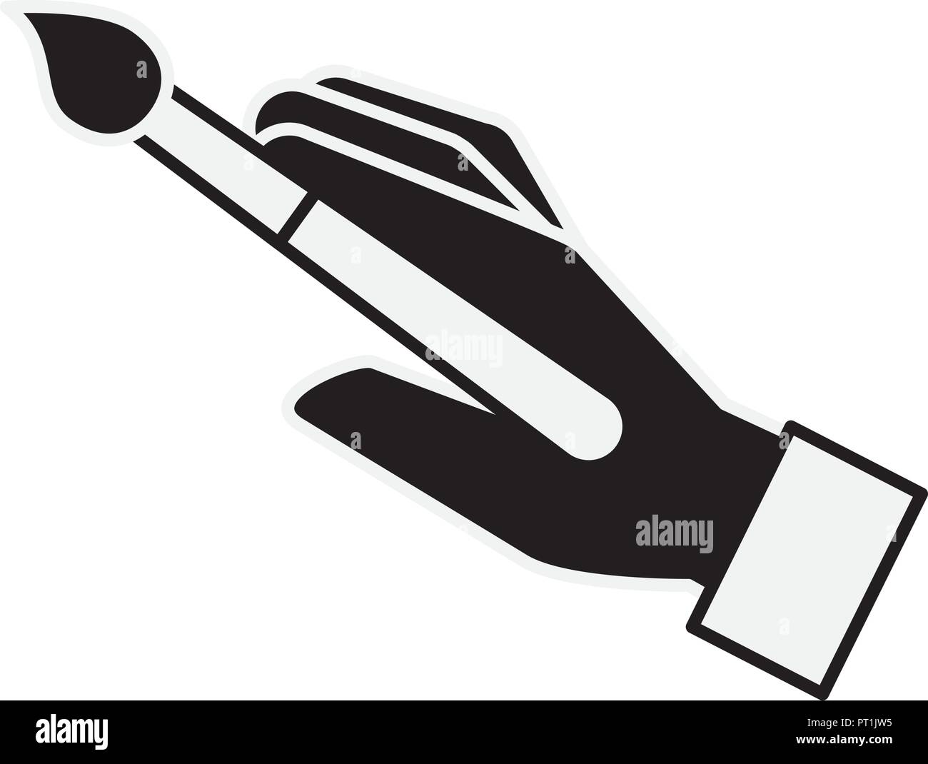 graphic designer hand with paint brush tool Stock Vector Image & Art ...