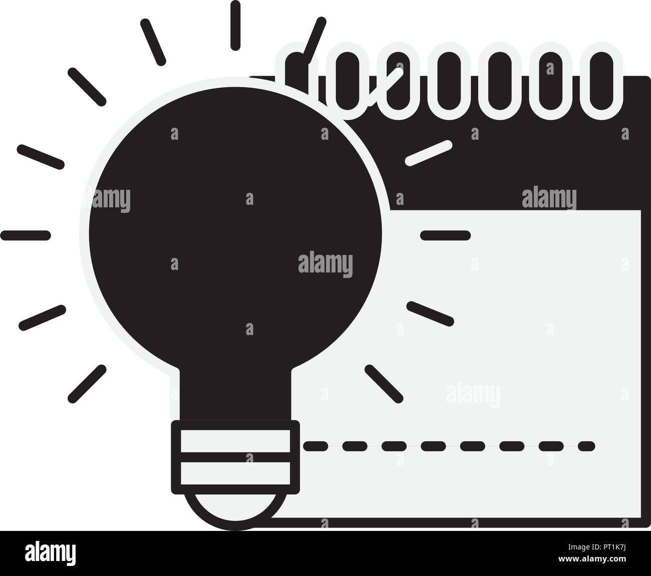 graphic design notepad and bulb idea creativity Stock Vector Image ...