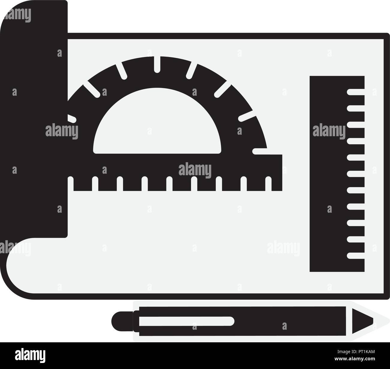graphic design sheet protractor ruler and pen Stock Vector Image & Art ...