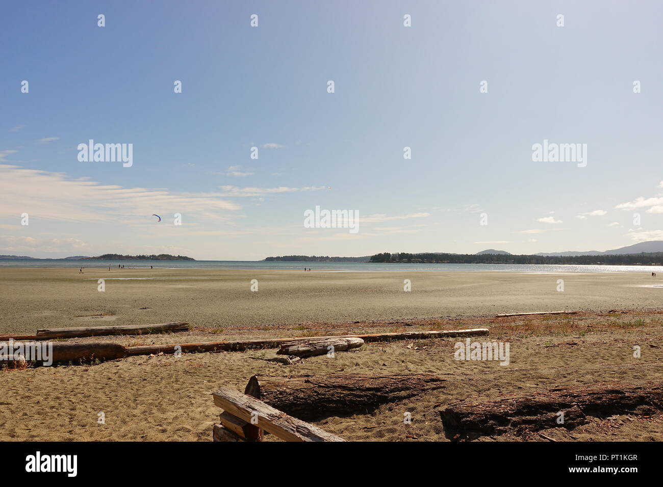 A huge beach thanks to low tide. This west coast beach park provides